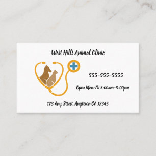 Visita Tarjeta de presentación para clínica animal Dog an