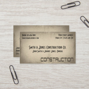 Visita Tarjeta de presentación para construcción de contr