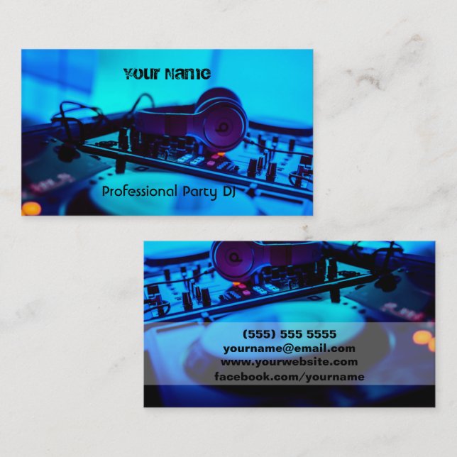 Visita Tarjeta de presentación para DJ (Anverso / Reverso)