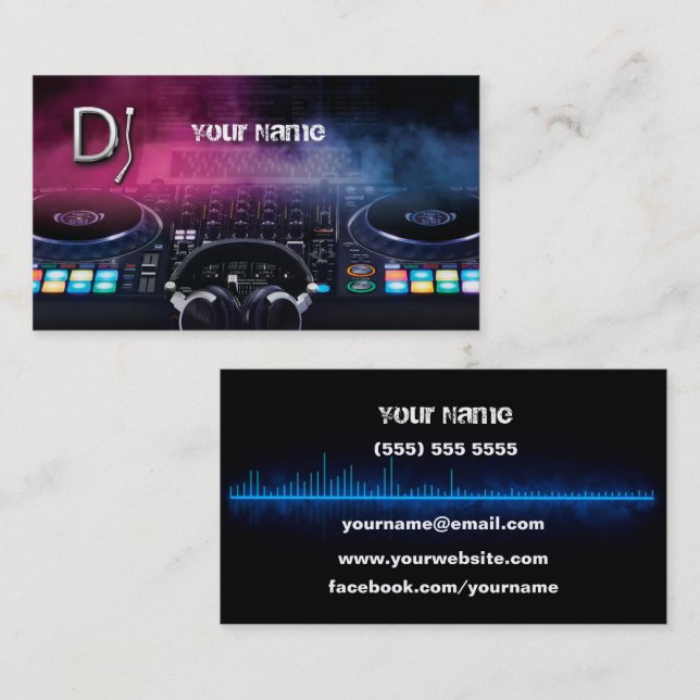 Visita Tarjeta de presentación para DJ (Anverso / Reverso)