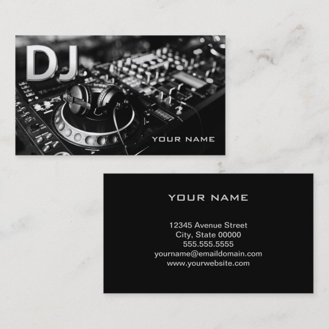 Visita Tarjeta de presentación para DJ (Anverso / Reverso)