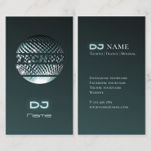 Tarjeta de presentación para DJ de música Techno