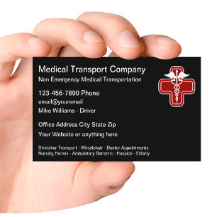 Visita Tarjeta de presentación para el transporte médico 