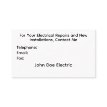 Tarjeta de presentación para electricistas