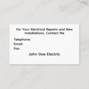 Visita Tarjeta de presentación para electricistas