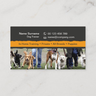 Visita tarjeta de presentación para entrenadores de perro