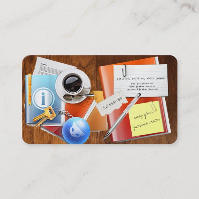 Visita tarjeta de presentación para escritores independie (Anverso)