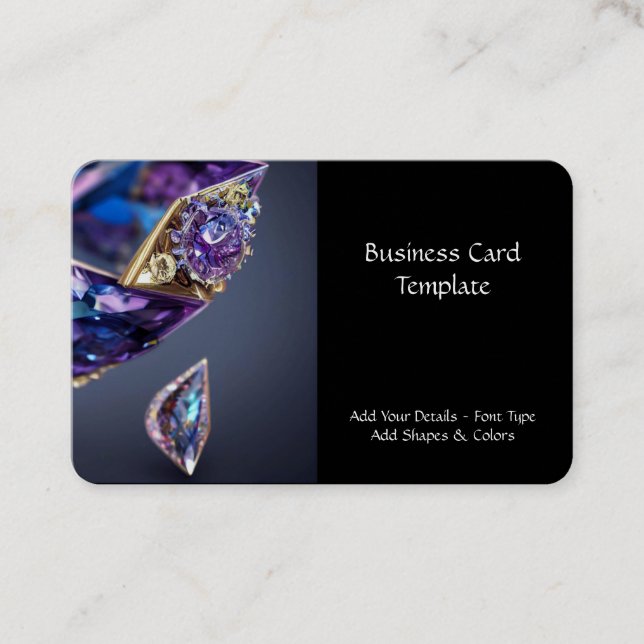 Visita Tarjeta de presentación para joyas Amethyst & Gems (Anverso)