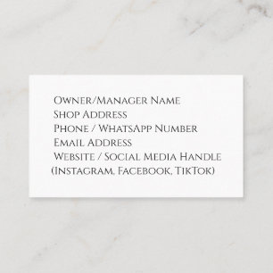 Visita Tarjeta de presentación para la tienda de prendas 