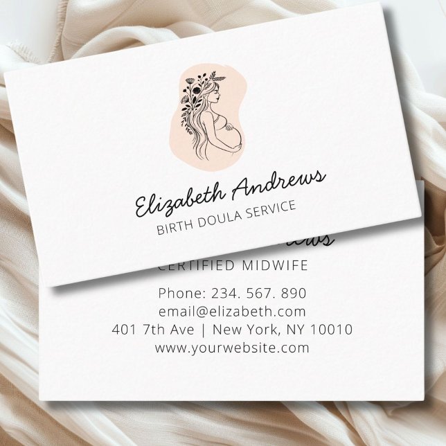 Visita Tarjeta de presentación para mujeres embarazadas-s (Pregnant Woman-simpel-modern business card)