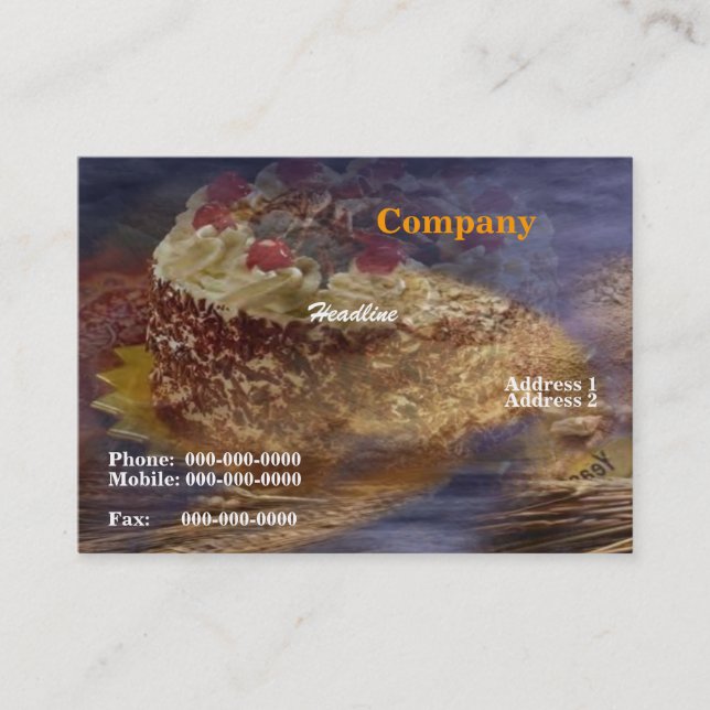 Visita Tarjeta de presentación para pasteles de bosque ne (Anverso)