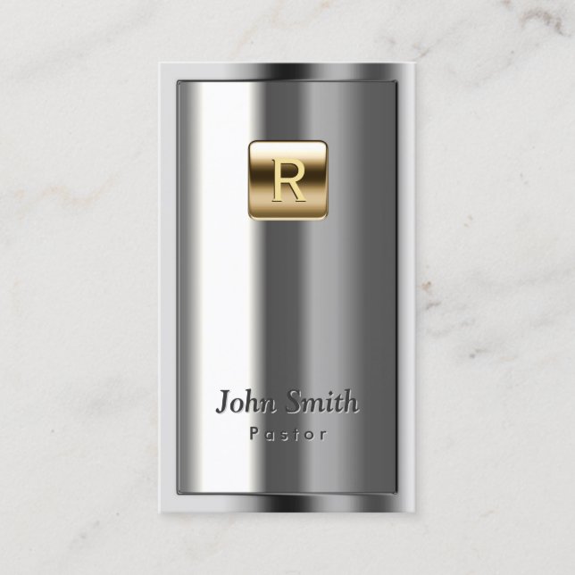 Visita Tarjeta de presentación para pastores metálicos co (Anverso)