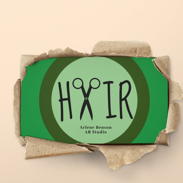 Visita Tarjeta de presentación para peluquerías verdes (Subido por el creador)