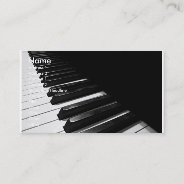 Visita Tarjeta de presentación para piano (Anverso)