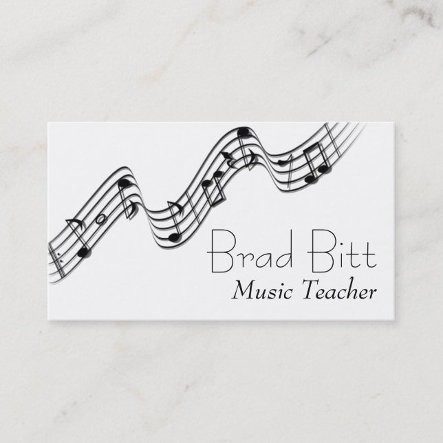 Visita Tarjeta de presentación para profesores de música  (Anverso)