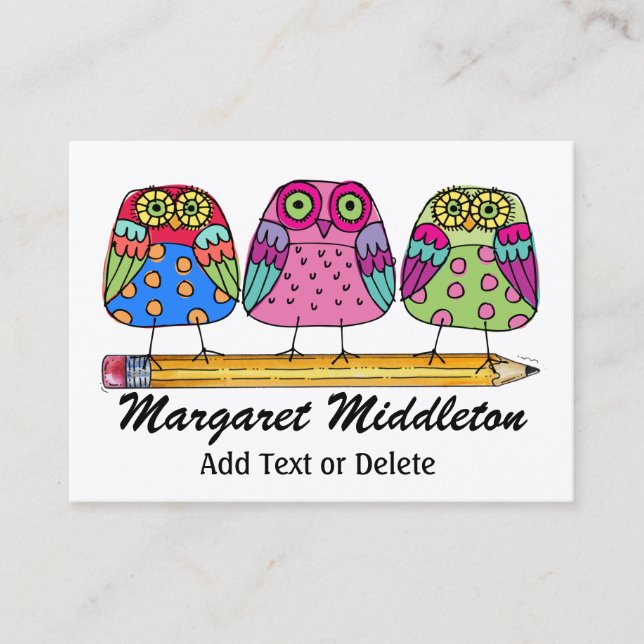 Visita Tarjeta de presentación para profesores/educación  (Anverso)