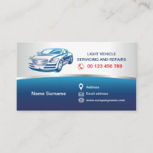 Tarjeta de presentación para servicios de automóvi