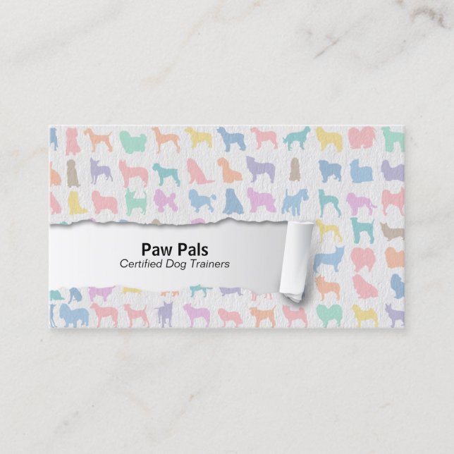 Visita Tarjeta de presentación Pastel Dog Silhouettes Dog (Anverso)