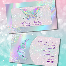 Visita Tarjeta de presentación Pastel Rainbow Holographic
