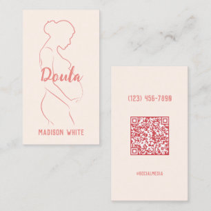 Visita Tarjeta de presentación pastel rosa Doula QR