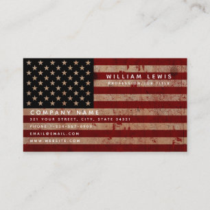 Visita Tarjeta de presentación Patriotic American Flag