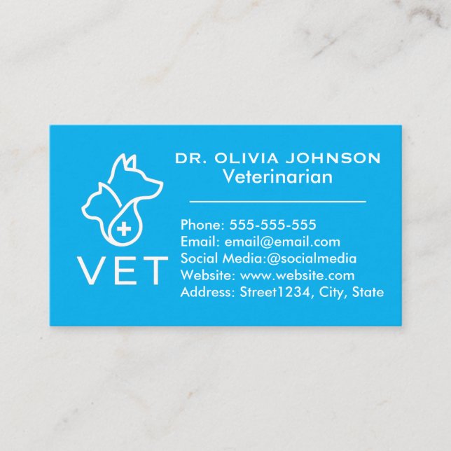 Visita Tarjeta de presentación personalizable veterinaria (Anverso)