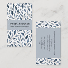 Visita Tarjeta de Presentación Personalizada Blue Leaf