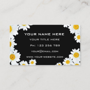 Visita Tarjeta de Presentación Personalizada con Daisies 