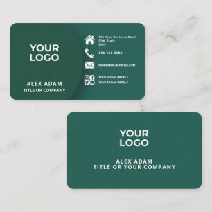 Visita Tarjeta de presentación personalizada curva verde