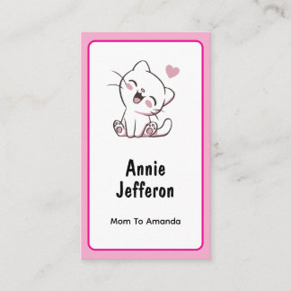 Visita Tarjeta de presentación personalizada de gatito bl