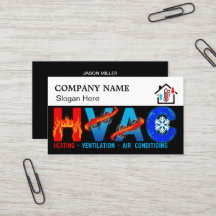 Tarjeta de presentación personalizada de HVAC con 