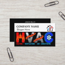 Tarjeta de presentación personalizada de HVAC con 