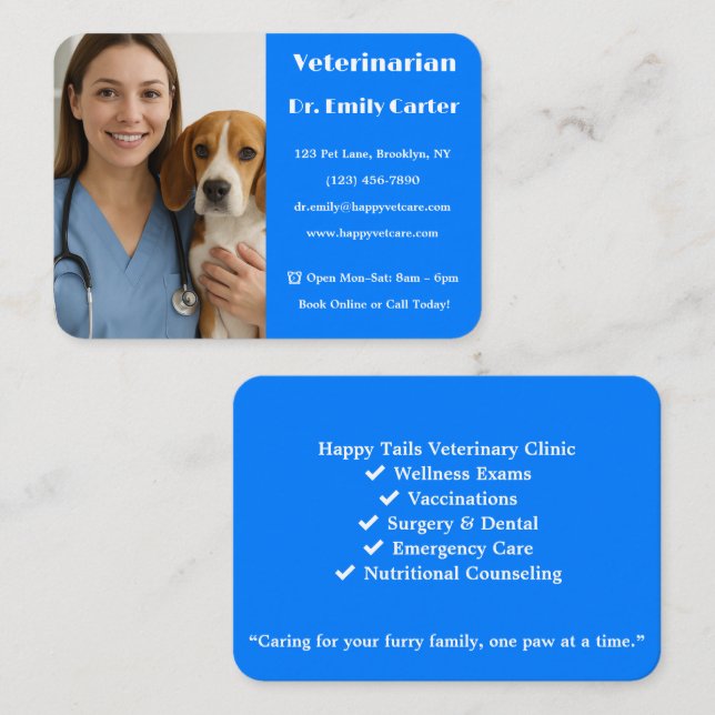 Visita Tarjeta de presentación personalizada de veterinar (Anverso / Reverso)