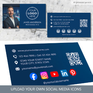 Visita Tarjeta de presentación personalizada foto logo re