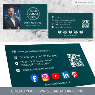 Visita Tarjeta de presentación personalizada foto logo re