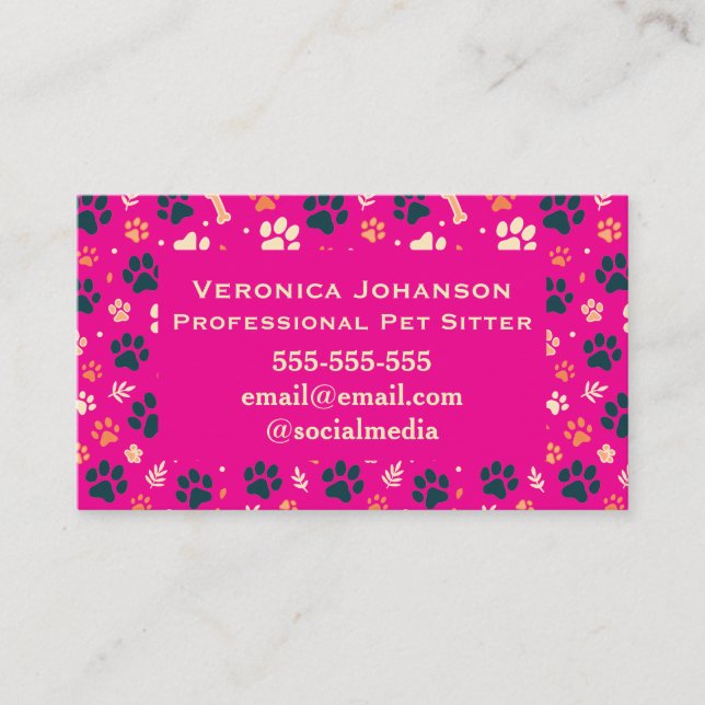 Visita Tarjeta de presentación personalizada para cuidado (Anverso)