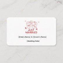 Tarjeta de presentación personalizada recién casad