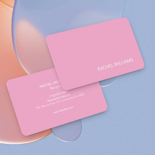 Visita Tarjeta de Presentación Personalizada Rosa Moderna
