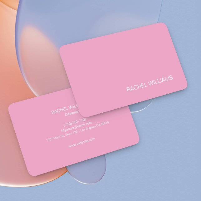 Visita Tarjeta de Presentación Personalizada Rosa Moderna (Subido por el creador)