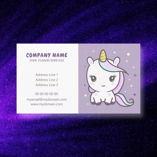 Visita Tarjeta de presentación personalizado Cute Unicorn (Cute Unicorn Business Card)