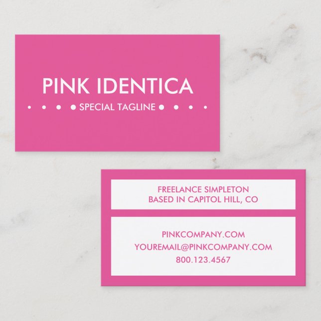 Visita Tarjeta de presentación PINK 4 puntos (Anverso / Reverso)