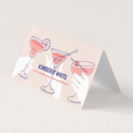 Visita Tarjeta de presentación plegada Bartender QR