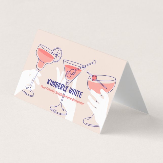 Visita Tarjeta de presentación plegada Bartender QR (Anverso)