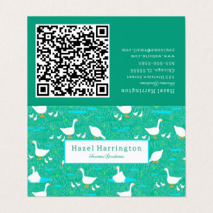 Visita Tarjeta de presentación plegada de código QR geo b
