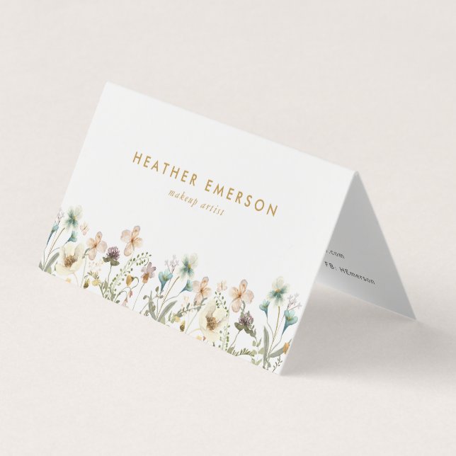 Visita Tarjeta de Presentación Plegada Floral (Anverso)