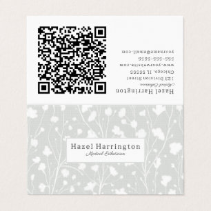 Visita Tarjeta de presentación plegada QR floral suave ne
