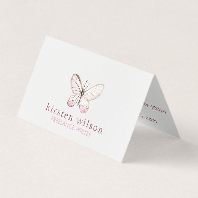 Visita Tarjeta de presentación plegada Rubor Butterfly de (Anverso)