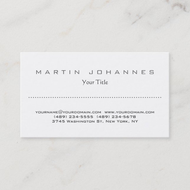 Visita Tarjeta de presentación profesional blanca (Anverso)