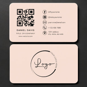 Visita Tarjeta de Presentación Profesional Código QR Logo