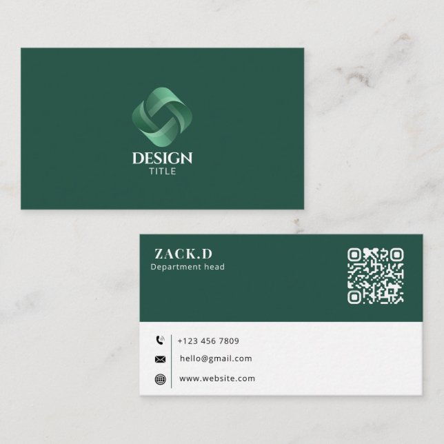 Visita Tarjeta de presentación profesional código QR logo (Anverso / Reverso)
